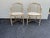 Wood Pair of Mid 20th Century Baker Furniture Vintage Regency Style Tan Color Faux Bamboo Cane Seat Tub Chairs For Sale - Image 7 of 11