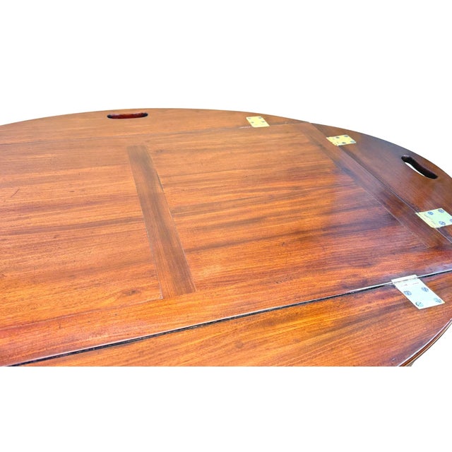 Oval Mahogany Butler's Tray on Stand, 1790s For Sale - Image 13 of 15