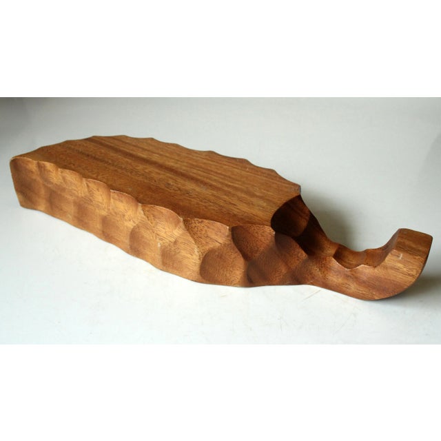 Brown 1960s Vintage - Solid Teak Serving Bowl, Skandi Style For Sale - Image 8 of 9