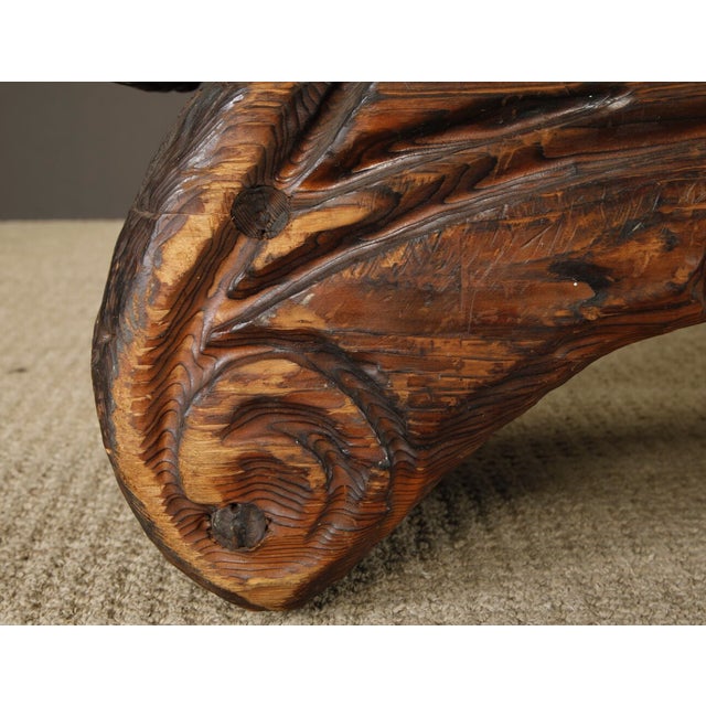 Vintage Mid-Century Tiki Polynesian Carved Wood Bench by Witco, 1960s For Sale - Image 15 of 17