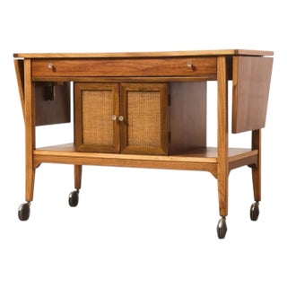 Vintage Refinished Mid Century Bar Cart For Sale