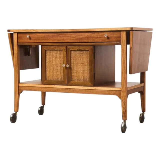 Vintage Refinished Mid Century Bar Cart For Sale