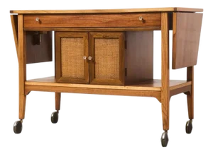 Vintage Refinished Mid Century Bar Cart