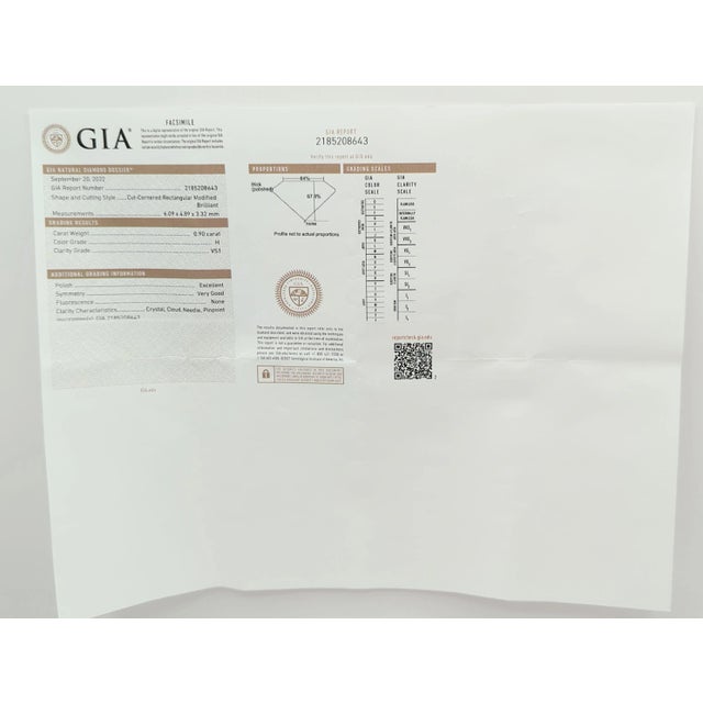 White GIA White Diamond Radiant Pendant Necklace in 18K White Gold For Sale - Image 8 of 8