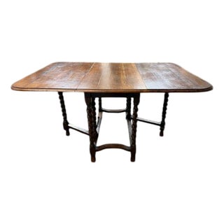 Vintage Extendable Table with Twist Rope Legs, 1920s For Sale