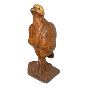 Vintage Hand Carved Wood Folk Art Glass Eye Bird Eagle Sculpture Statue Figure