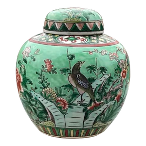 1900s Famille Verte Ginger Jar