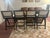 Black Oak finish / White fabric • Natural Performance Linen upholstery • Counter-height stools • Excellent condition •...
