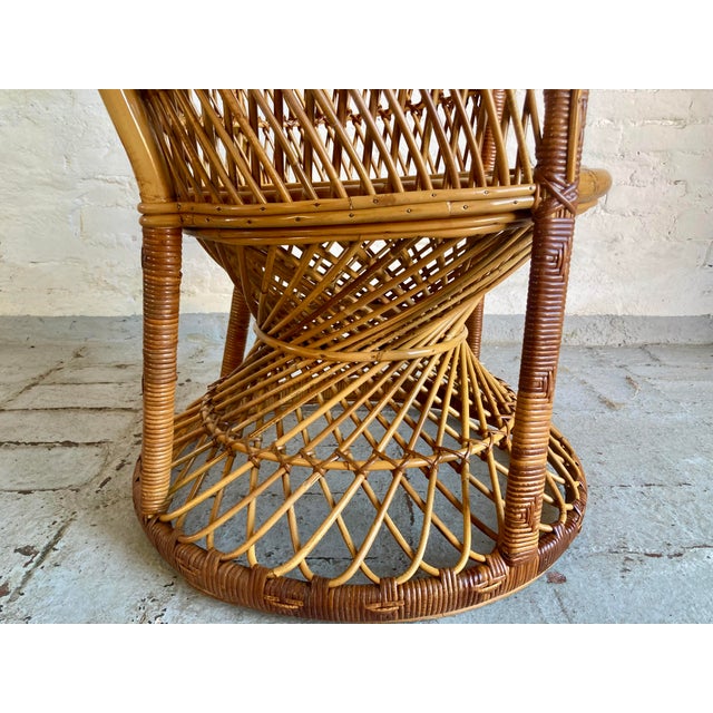 Vintage Italian Peacock Wicker Armchair, 1960s For Sale - Image 13 of 15