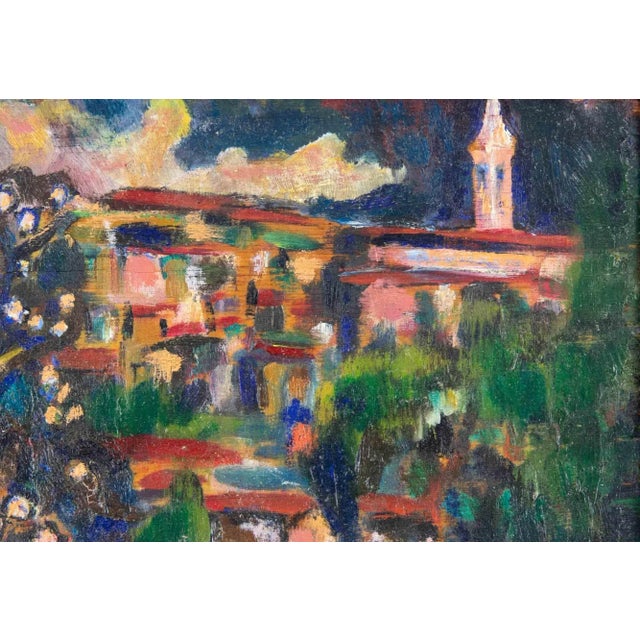 Modern Sirio Pellegrini, View of Capestrano, Oil Painting, 1970s For Sale - Image 3 of 5