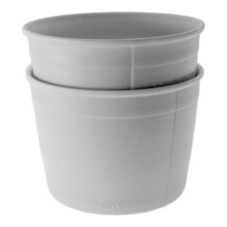 Do Not Litter Bowls 1990s Matte White Porcelain Rosenthal Pop-Art Decorative Collectible - A Pair For Sale