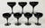 Vintage German Hand-Blown Black Crystal Goblets, Set of 7 For Sale - Image 4 of 9