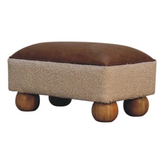 Solid Wood Upholstered Accent Stool For Sale