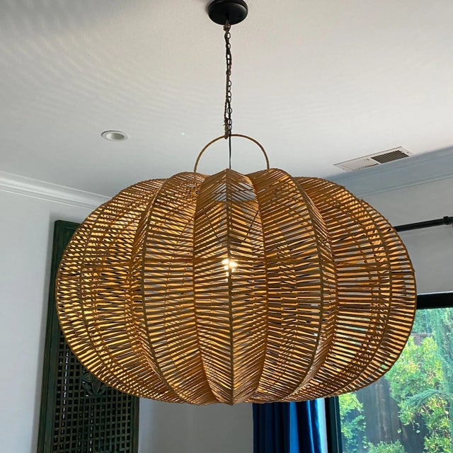 2020s Split Stain Pumpkin Pendant Light 24" For Sale - Image 5 of 7