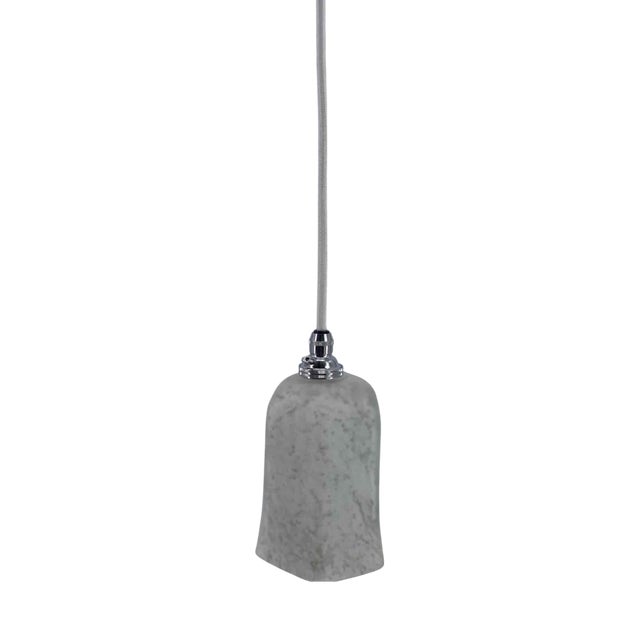 White and Marbled Grey Pendant Lamp, 1920s For Sale