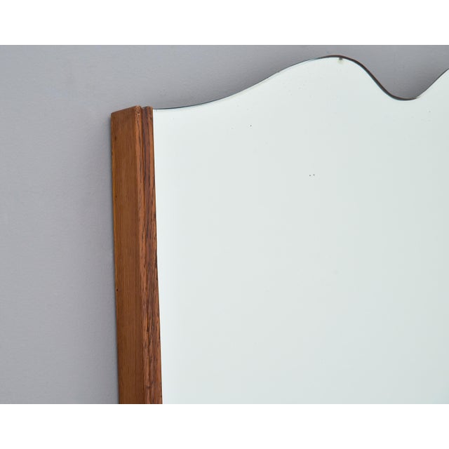 Vintage Italian Large Shield Shape Hardwood Framed Mirror For Sale - Image 4 of 12