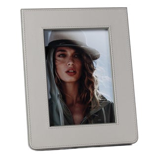Nappa Leather Photo Frame, Gray & Sage- 5" x 7" For Sale