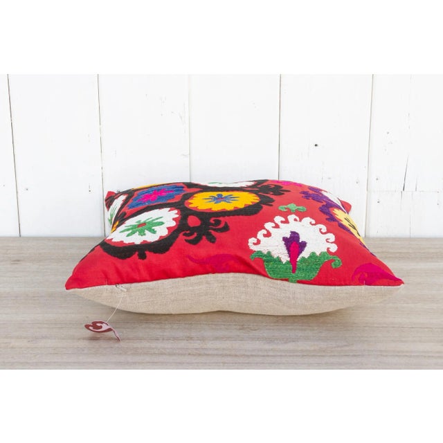 Parigul Vintage Suzani Square Pillow For Sale - Image 4 of 9