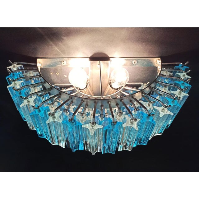 Vintage Murano Wall Sconces with 63 Clear and Blue Prisms, 1990s, Set of 2 For Sale - Image 15 of 18
