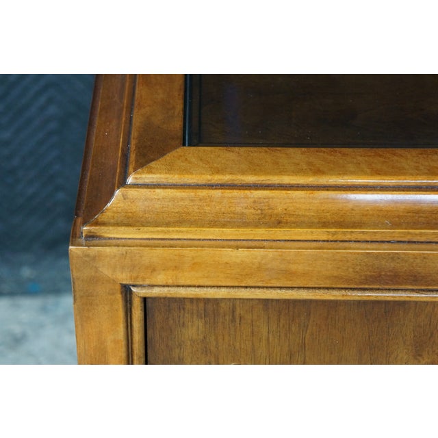 Mid-Century Fancher Chinoiserie Campaign Walnut Smoked Glass Buffet Credenza MCM For Sale - Image 16 of 18