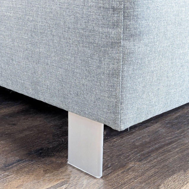 Gray Room and Board Chelsea Modern Gray Sectional Sofa With Ottoman For Sale - Image 8 of 8