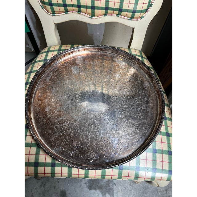 1970s 1970s Barker Ellis England Pierced Silver Tray For Sale - Image 5 of 9