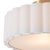 1970s Scalloped, Flush Mount Lamp, Weathered Brass, White Linen, Diffuser For Sale - Image 5 of 6