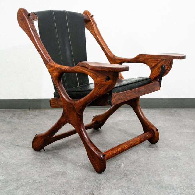 Mid Century Modern Lounge Chair Don Shoemaker Senal Swinger Rosewood Ottoman Arm For Sale - Image 10 of 12