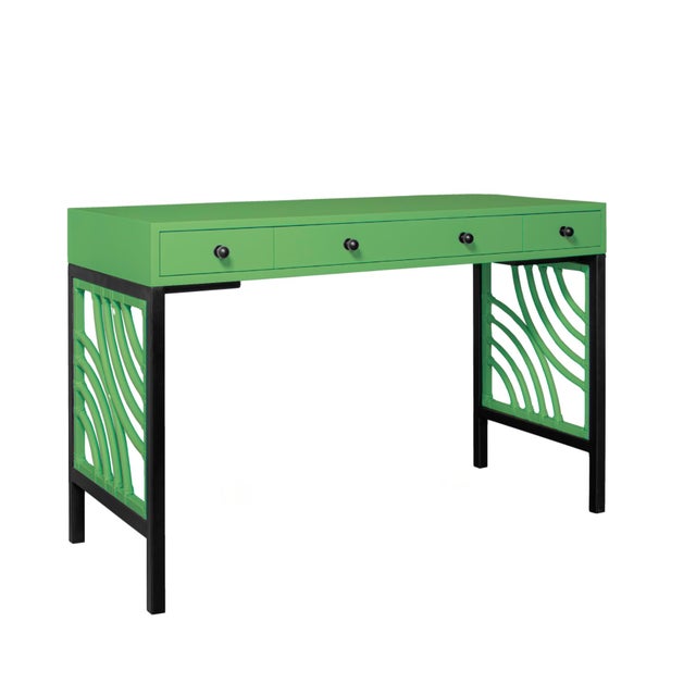 Bright Green Swirl Writing Desk - Bright Green For Sale - Image 8 of 8