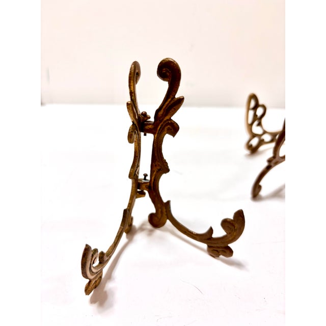 Brass Vintage Mid Century Hollywood Regency Brass Easels, Set of 3 For Sale - Image 8 of 12
