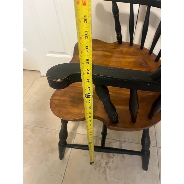 Late 20th Century Homestead House Vintage Colonial-Style Windsor Arm Chair For Sale - Image 12 of 12