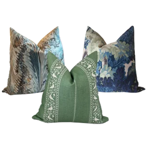 Designer Pillow Bundle in Cowtan & Tout “Richmond”, Lee Jofa “Taplow”, and Lisa Fine Baroda - Set of 3