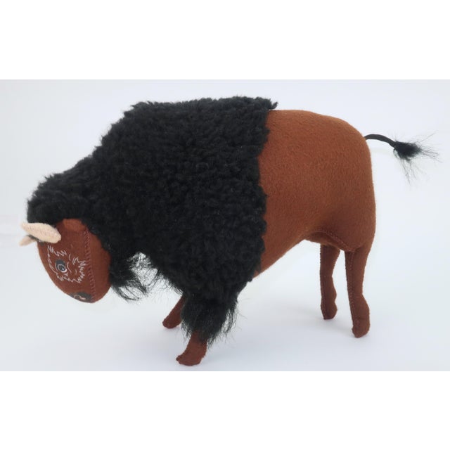 1997 Annalee brown felt buffalo with black wool fleece mane and hand painted face. Annalee dolls were created in New...