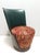 Green Leather and Patterned Fabric Lounge Chair by Adam Tihany for Colbert, 1995 For Sale - Image 18 of 18
