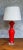 Mid-Century Modern Pair of Tangerine Color Glass Murano Table Lamps, 19 For Sale - Image 3 of 12