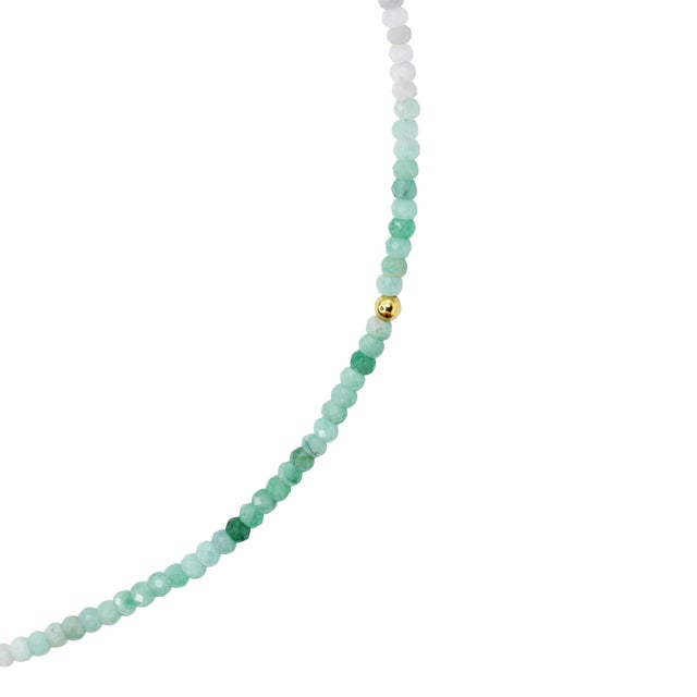 Modern Ombre Light Emerald Necklace 14k Gold For Sale - Image 3 of 9
