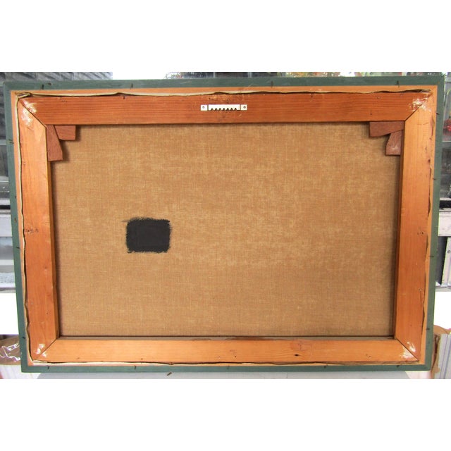 Impressionist Autumn Cityscape Early 20th-Century Oil Painting on Canvas Framed Signed For Sale - Image 10 of 12