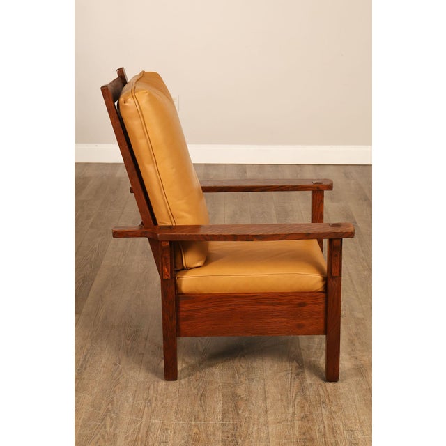 Gustav Stickley Antique Mission Oak Morris Chair Model 346 For Sale - Image 17 of 18