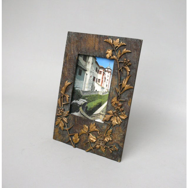 Art Nouveau Bronze Picture Frame by M. Paris, 1890s For Sale - Image 4 of 18