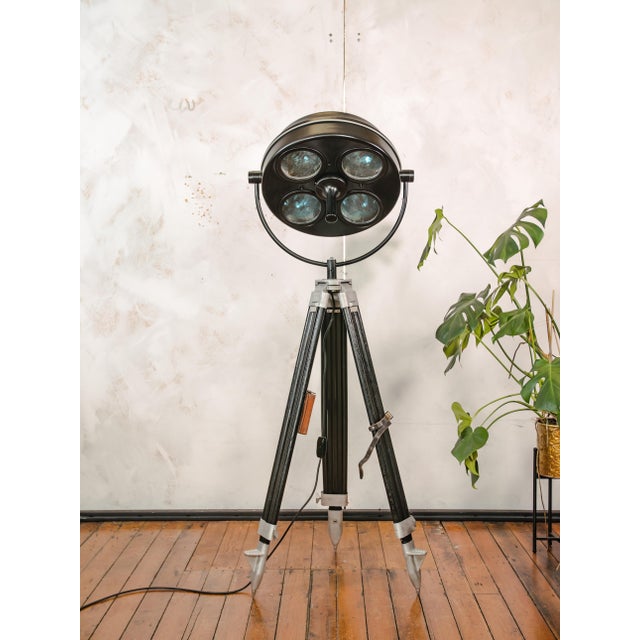 Wood Vintage Four-Lens Floor Lamp from Hanau, 1960s For Sale - Image 7 of 18