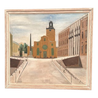 Stig Granzow, Slottbacken, 1950s, Oil on Canvas, Framed For Sale