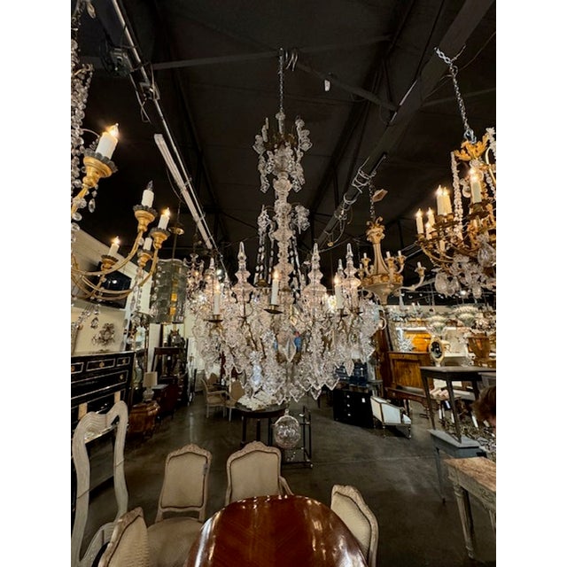 Traditional French Bronze and Crystal Cathedral Chandelier For Sale - Image 3 of 12
