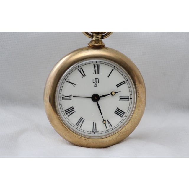 Gold Pocket Watch Desk Clock, 1960s For Sale - Image 15 of 17