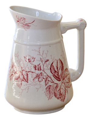 Large Antique Wash Jug in Pink Ironstone from Imperial Bonn, 1865