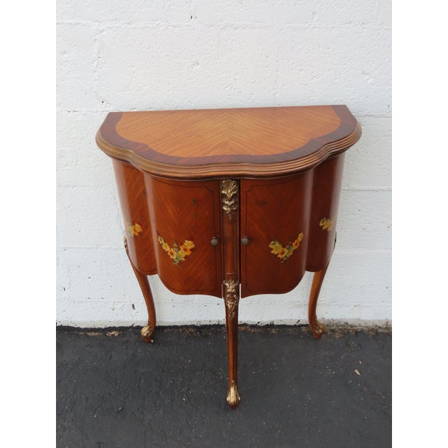 French Carved Flower Inlay Nightstands Side End Tables a Pair 6616 For Sale - Image 14 of 18