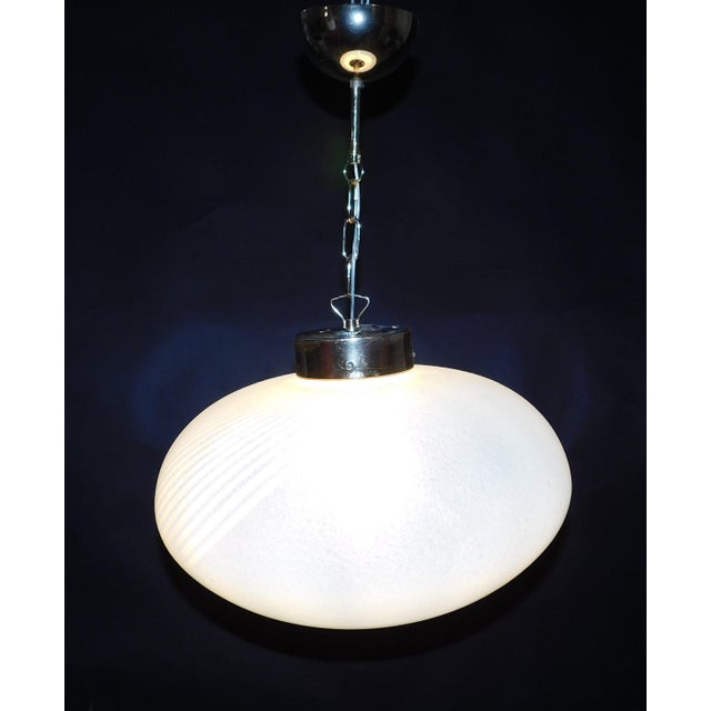 1960s 1960s Frosted Bollicine Murano Glass Pendant For Sale - Image 5 of 8