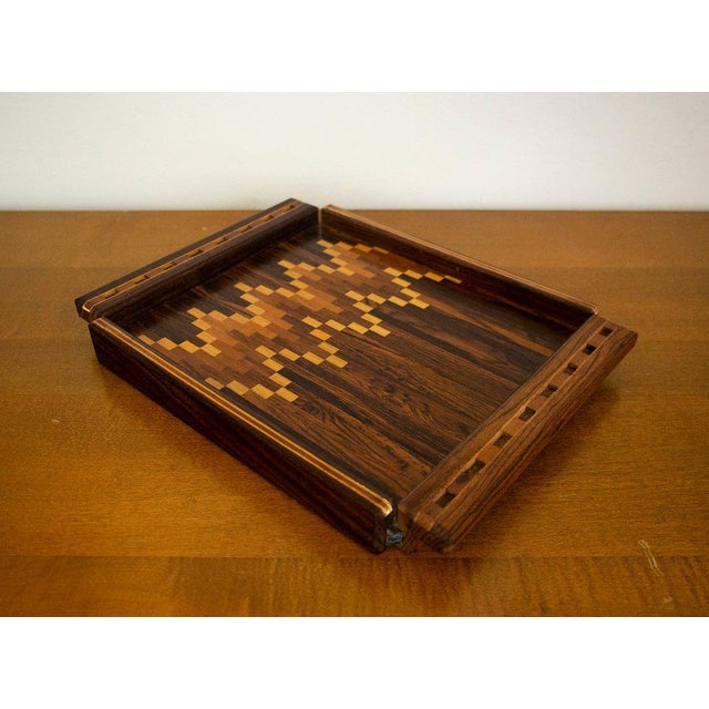 Brown 1960s Mid-Century Modern Studio Craft Mixed Wood Tray by Don Shoemaker Senal Mexico For Sale - Image 8 of 8