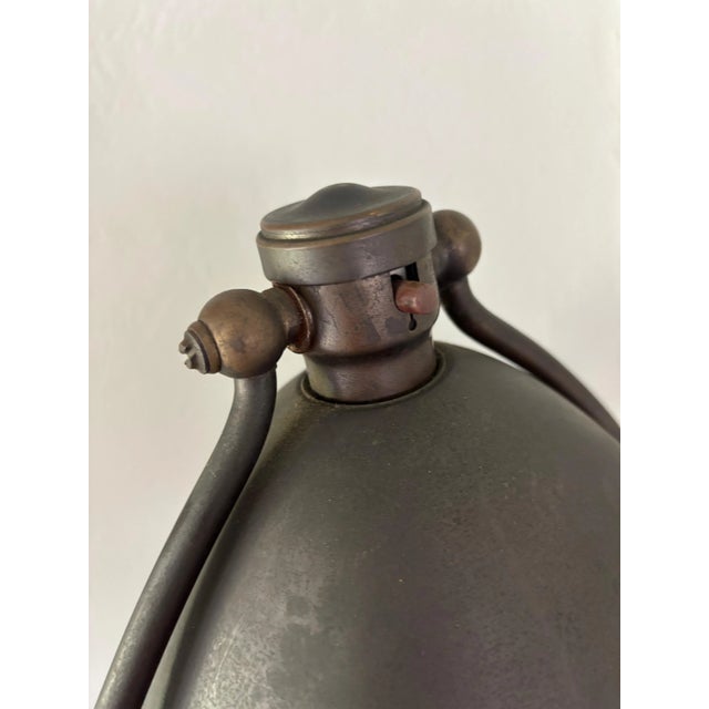 1910s Antique Bradley and Hubbard Style Art Nouveau Brass Desk Lamp Harp Bell Handel Era For Sale - Image 5 of 11