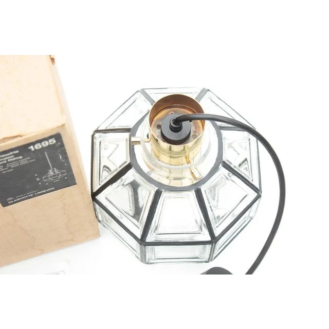 Metal Glass & Iron Ceiling Lamp from Limburg, 1970s For Sale - Image 7 of 11