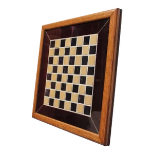 Early Twentieth Century Folk Art Framed Velvet Quilt Chess / Checker Board